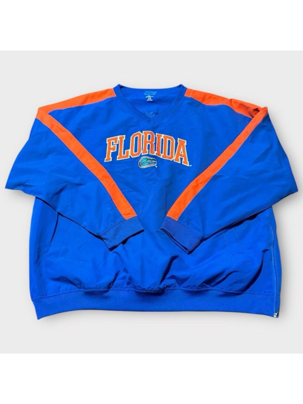 Florida Gators V Neck Pullover Windbreaker Jacket Men’s XL 46/48 Blue NCAA VTG